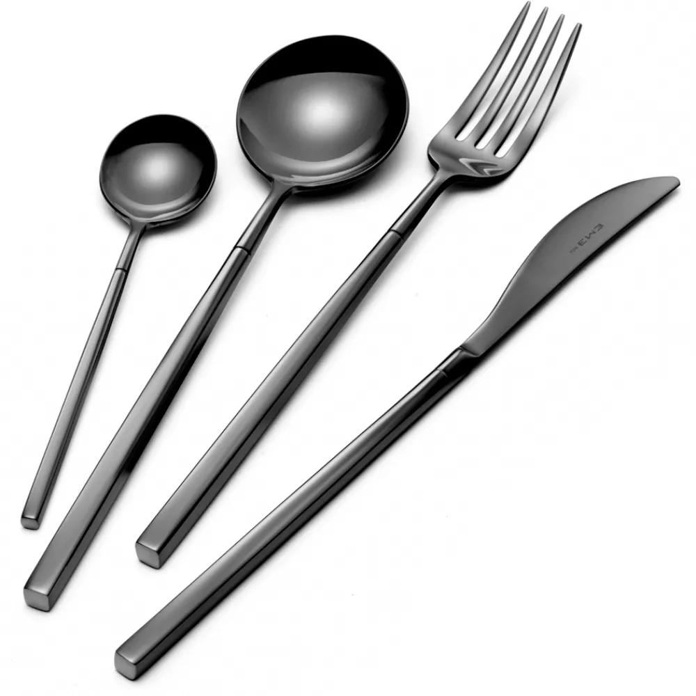 Viadurini Kitchen Besteck Set-24 Besteck aus poliertem Schmiedestahl in verschiedenen Ausführungen, Made in Italy - Osaka
