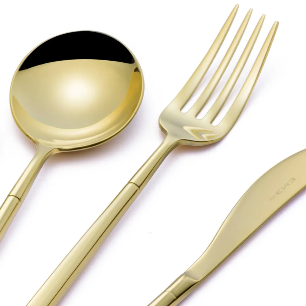 Viadurini Kitchen Besteck Set-24 Besteck aus poliertem Schmiedestahl in verschiedenen Ausführungen, Made in Italy - Osaka