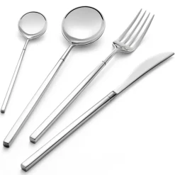 Viadurini Kitchen Besteck Set-24 Besteck aus poliertem Schmiedestahl in verschiedenen Ausführungen, Made in Italy - Osaka