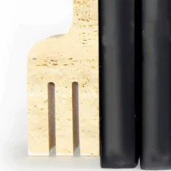 Viadurini Living Deko Artikel Und Wohnaccessoires-2 Buchstützen aus Travertinmarmor in Form einer Giraffe Made in Italy - Morra