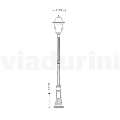 Viadurini Lighting Gartenlampion-222 cm hohe Außenlampe aus Glas und Aluminiumdruckguss - Alchemist
