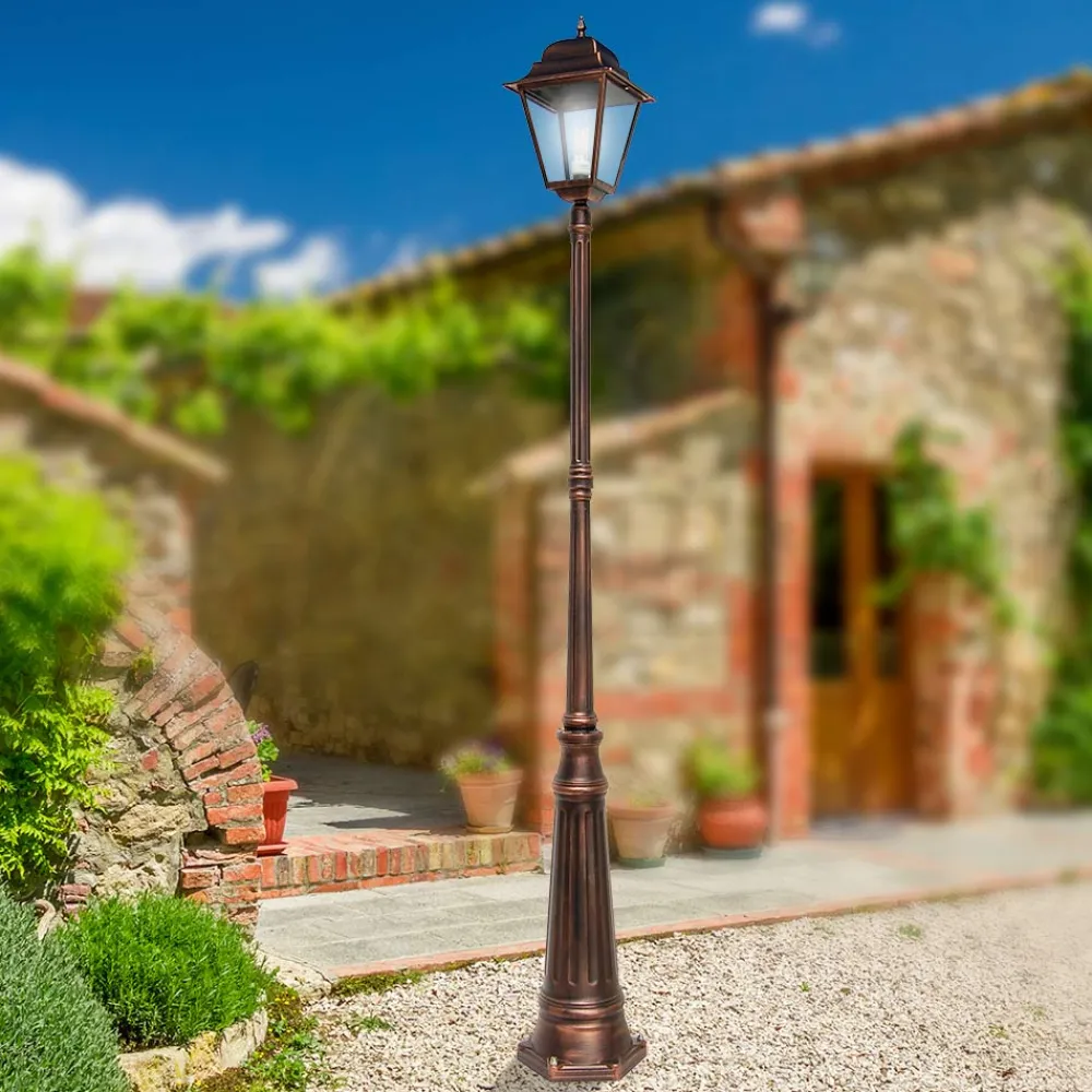 Viadurini Lighting Gartenlampion-252 cm hohe Außenlampe aus Glas und Aluminiumdruckguss - Alchemist