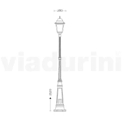 Viadurini Lighting Gartenlampion-252 cm hohe Außenlampe aus Glas und Aluminiumdruckguss - Alchemist