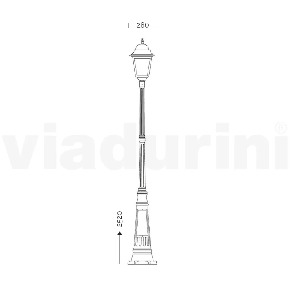 Viadurini Lighting Gartenlampion-252 cm hohe Außenlampe aus Glas und Aluminiumdruckguss - Alchemist