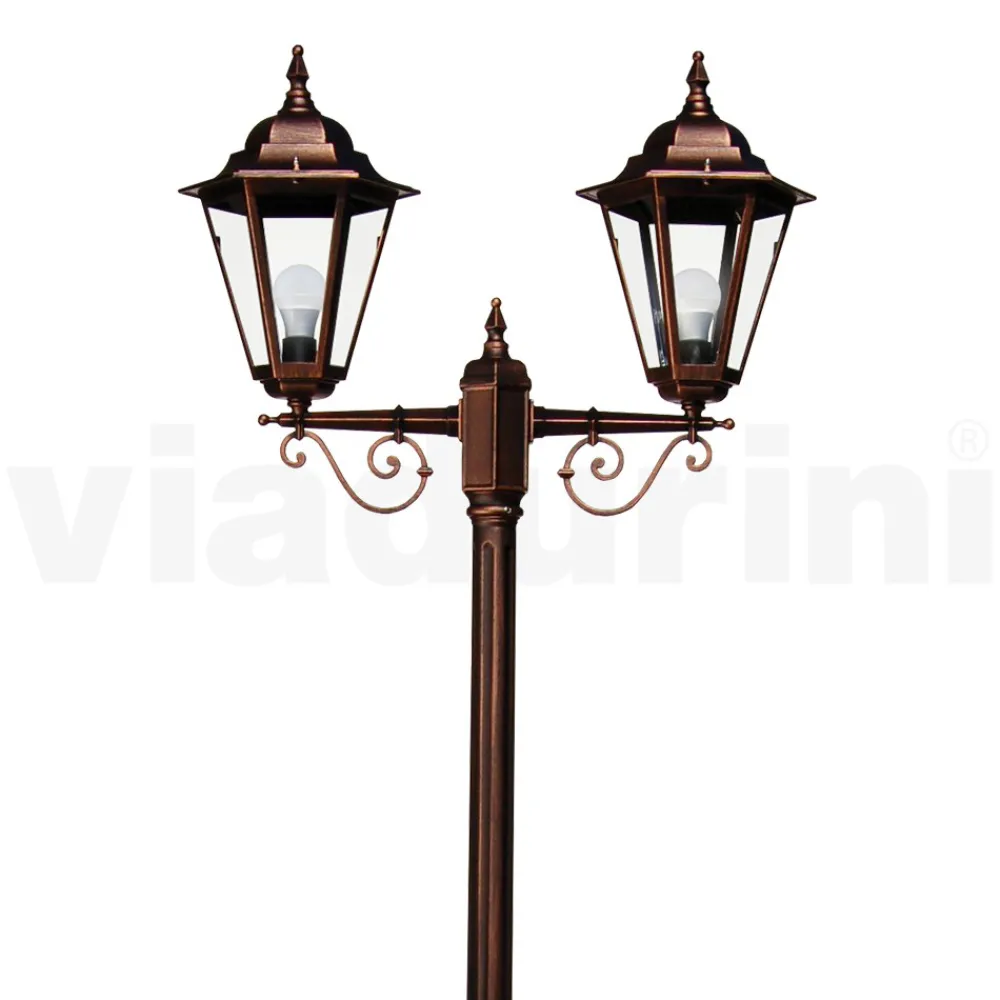 Viadurini Lighting Gartenlampion-221 cm hohe Gartenlampe aus Glas und 5 Aluminiumausführungen - Pinako