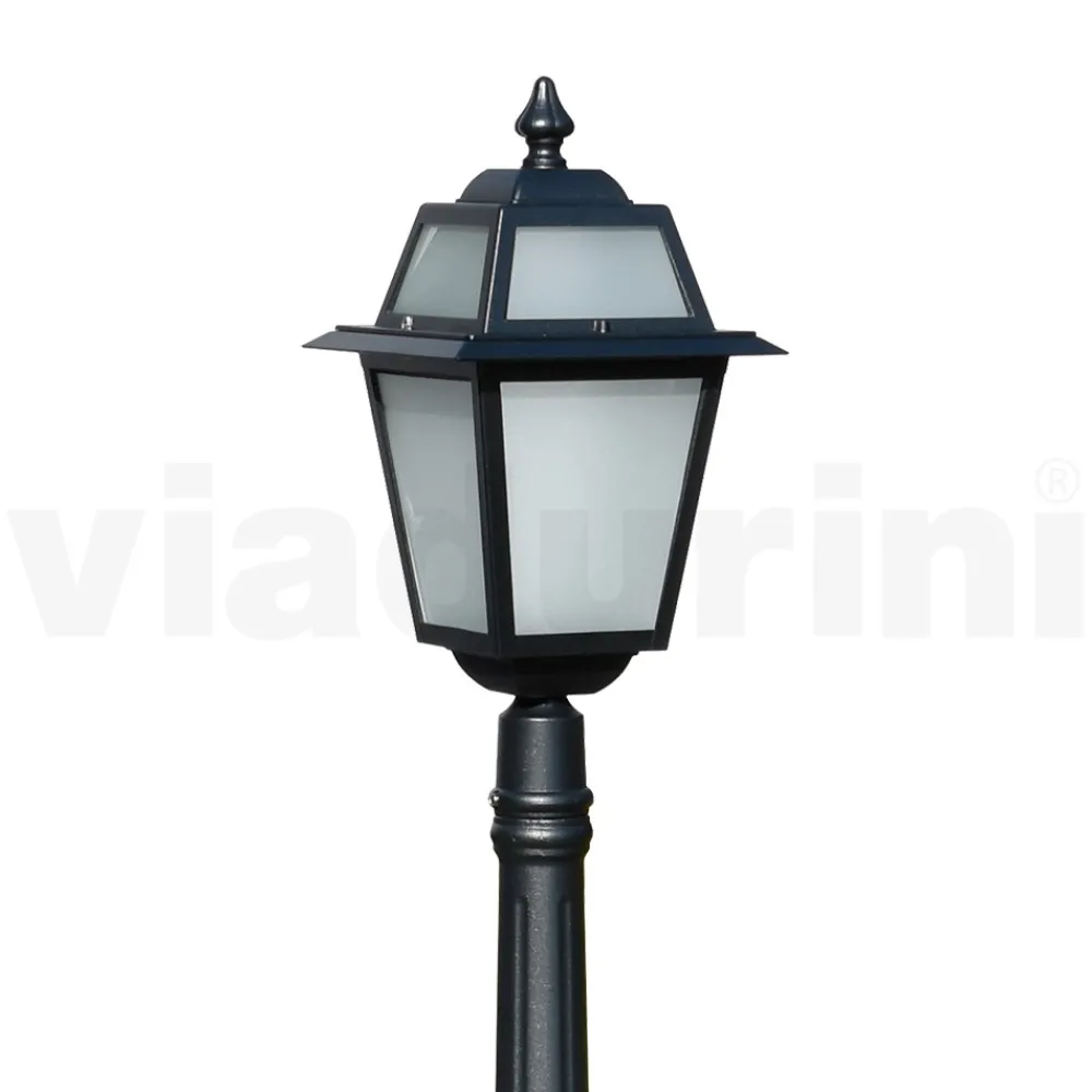 Viadurini Lighting Gartenlampion-152 cm hohe Gartenlampe aus anthrazitfarbenem Aluminium und sandgestrahltem Glas - Elric