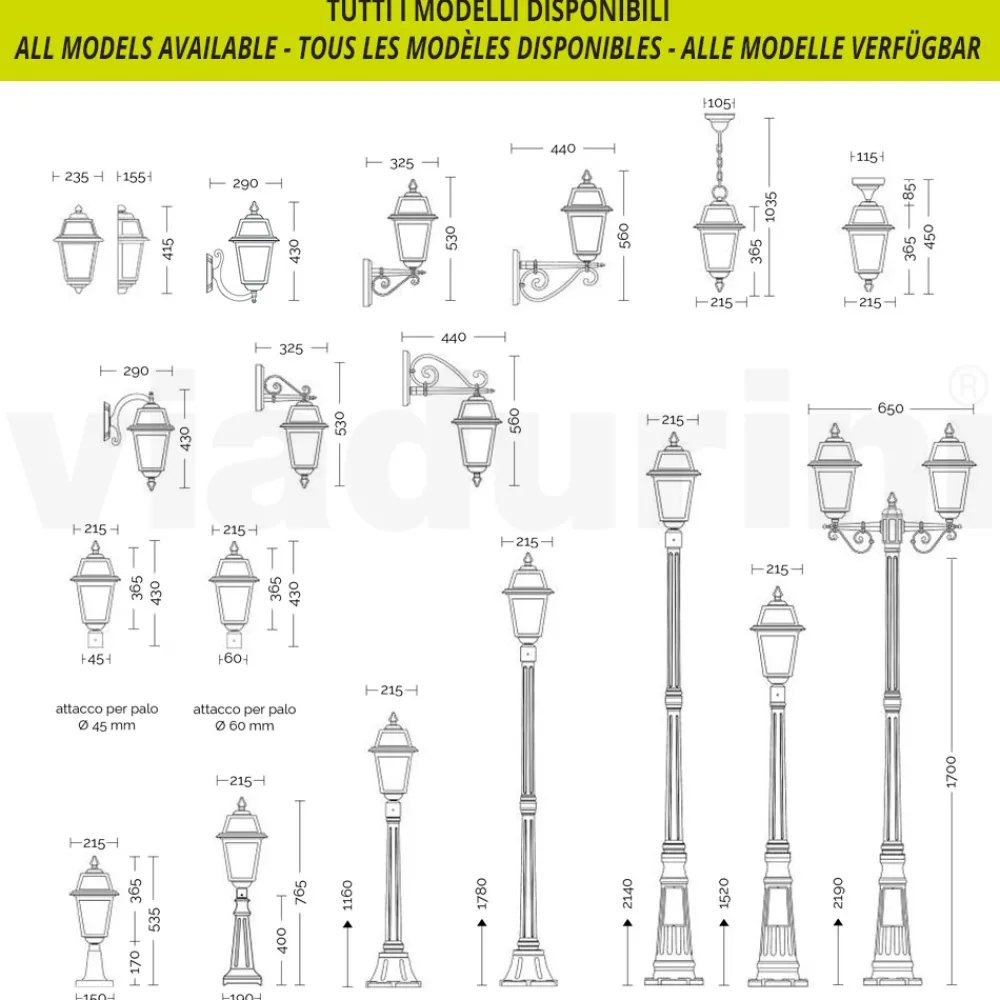 Viadurini Lighting Gartenlampion-152 cm hohe Gartenlampe aus anthrazitfarbenem Aluminium und sandgestrahltem Glas - Elric