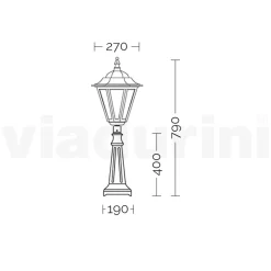 Viadurini Lighting Gartenlampion-79 cm hohe Gartenlampe aus Glas und 5 Aluminiumausführungen - Pinako