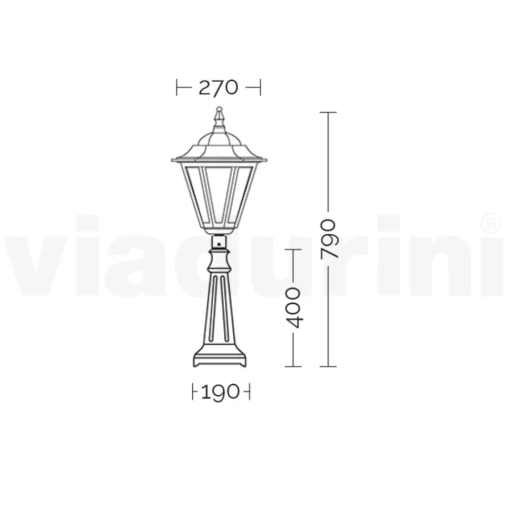 Viadurini Lighting Gartenlampion-79 cm hohe Gartenlampe aus Glas und 5 Aluminiumausführungen - Pinako