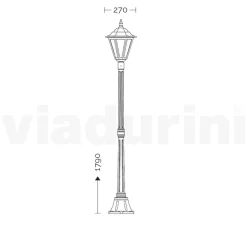 Viadurini Lighting Gartenlampion-179 cm hohe Gartenlampe aus Glas und 5 Aluminiumausführungen - Pinako