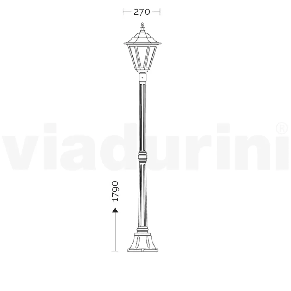 Viadurini Lighting Gartenlampion-179 cm hohe Gartenlampe aus Glas und 5 Aluminiumausführungen - Pinako