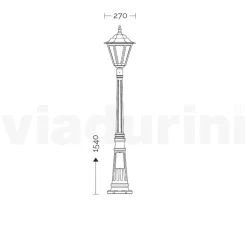 Viadurini Lighting Gartenlampion-154 cm hohe Gartenlampe aus Glas und 5 Aluminiumausführungen - Pinako