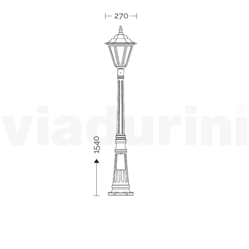 Viadurini Lighting Gartenlampion-154 cm hohe Gartenlampe aus Glas und 5 Aluminiumausführungen - Pinako