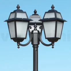 Viadurini Lighting Gartenlampion-208 cm hohe Gartenlampe aus anthrazitfarbenem Aluminium und sandgestrahltem Glas - Elric