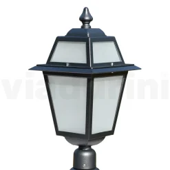 Viadurini Lighting Gartenlampion-76,5 cm hohe Gartenlampe aus anthrazitfarbenem Aluminium und sandgestrahltem Glas - Elric