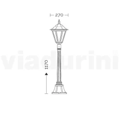 Viadurini Lighting Gartenlampion-117 cm hohe Gartenlampe aus Glas und 5 Aluminiumausführungen - Pinako
