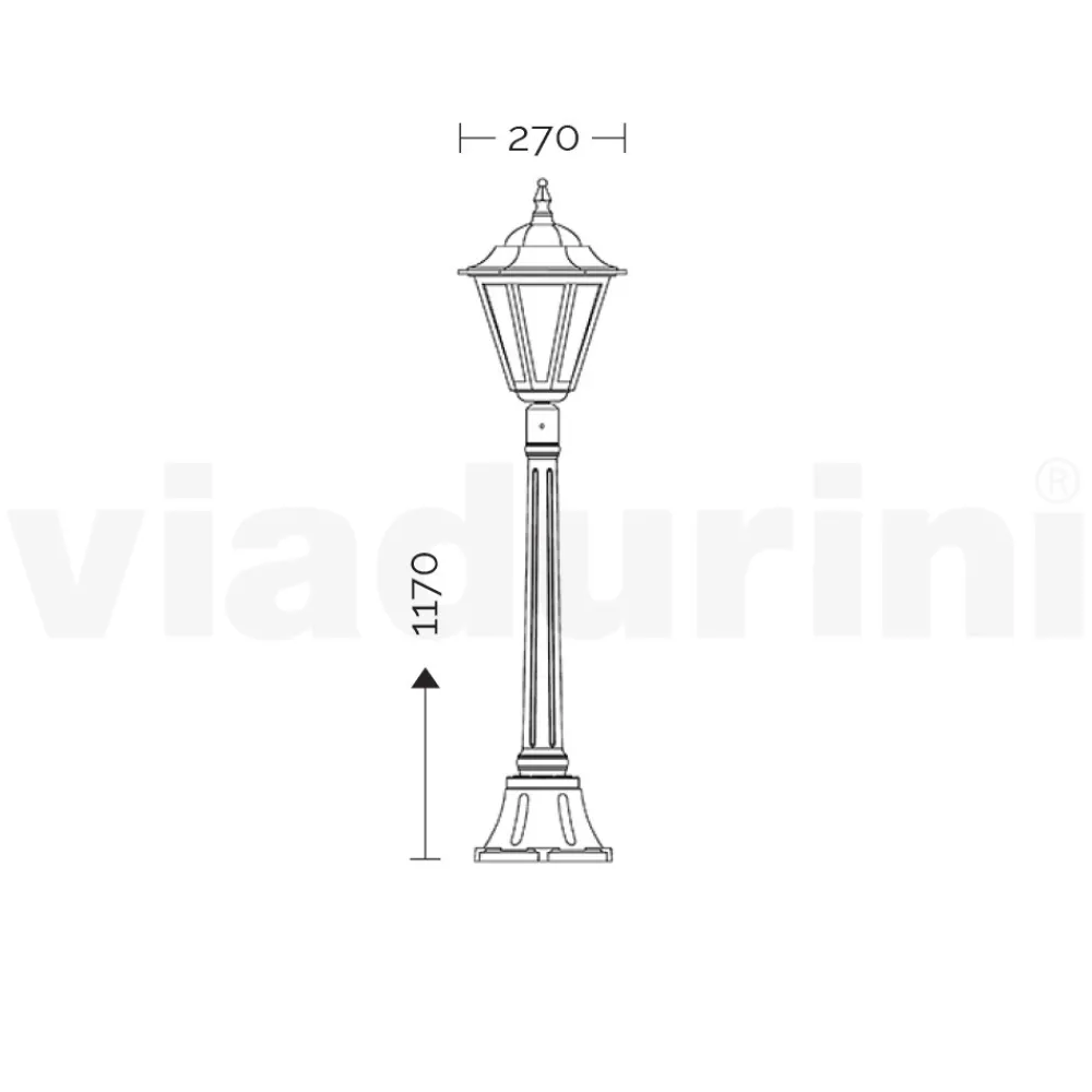 Viadurini Lighting Gartenlampion-117 cm hohe Gartenlampe aus Glas und 5 Aluminiumausführungen - Pinako