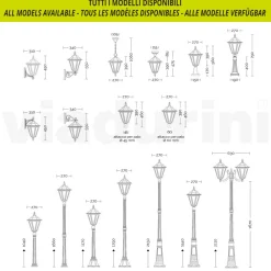 Viadurini Lighting Gartenlampion-117 cm hohe Gartenlampe aus Glas und 5 Aluminiumausführungen - Pinako