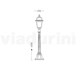 Viadurini Lighting Gartenlampion-116 cm hohe Gartenlampe aus anthrazitfarbenem Aluminium und sandgestrahltem Glas - Elric