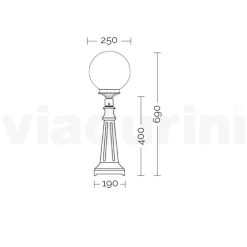 Viadurini Lighting Gartenlampion-69 cm hohe Straßenlaterne aus Acryl und anthrazitfarbenem Aluminium. Hergestellt in Italien - Trovaantracite