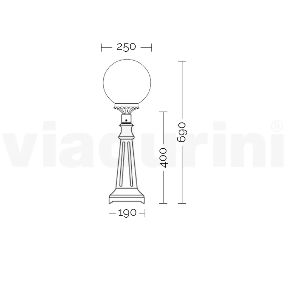 Viadurini Lighting Gartenlampion-69 cm hohe Straßenlaterne aus Acryl und anthrazitfarbenem Aluminium. Hergestellt in Italien - Trovaantracite
