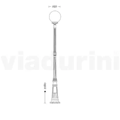 Viadurini Lighting Gartenlampion-208 cm hohe Straßenlaterne aus weißem Acryl und Aluminium, hergestellt in Italien - Trovabianco