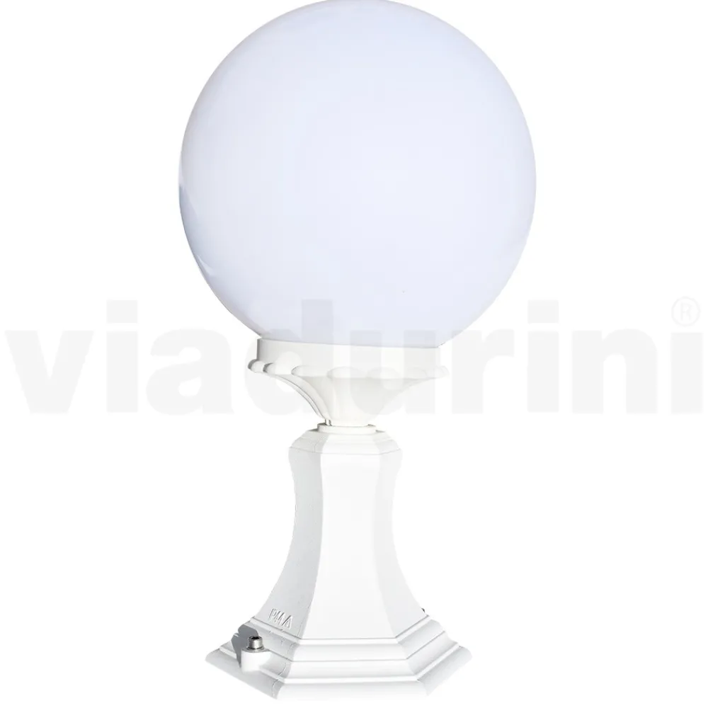 Viadurini Lighting Gartenlampion-47 cm hohe Straßenlaterne aus weißem Acryl und Aluminium, hergestellt in Italien - Trovabianco