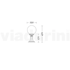 Viadurini Lighting Gartenlampion-47 cm hohe Straßenlaterne aus weißem Acryl und Aluminium, hergestellt in Italien - Trovabianco