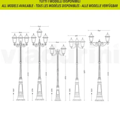 Viadurini Lighting Gartenlampion-249 cm hohe Straßenlaterne aus Anthrazitglas und Aluminium Made in Italy - Scintilla