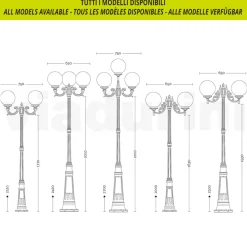 Viadurini Lighting Gartenlampion-69 cm hohe Straßenlaterne aus weißem Acryl und Aluminium, hergestellt in Italien - Trovabianco