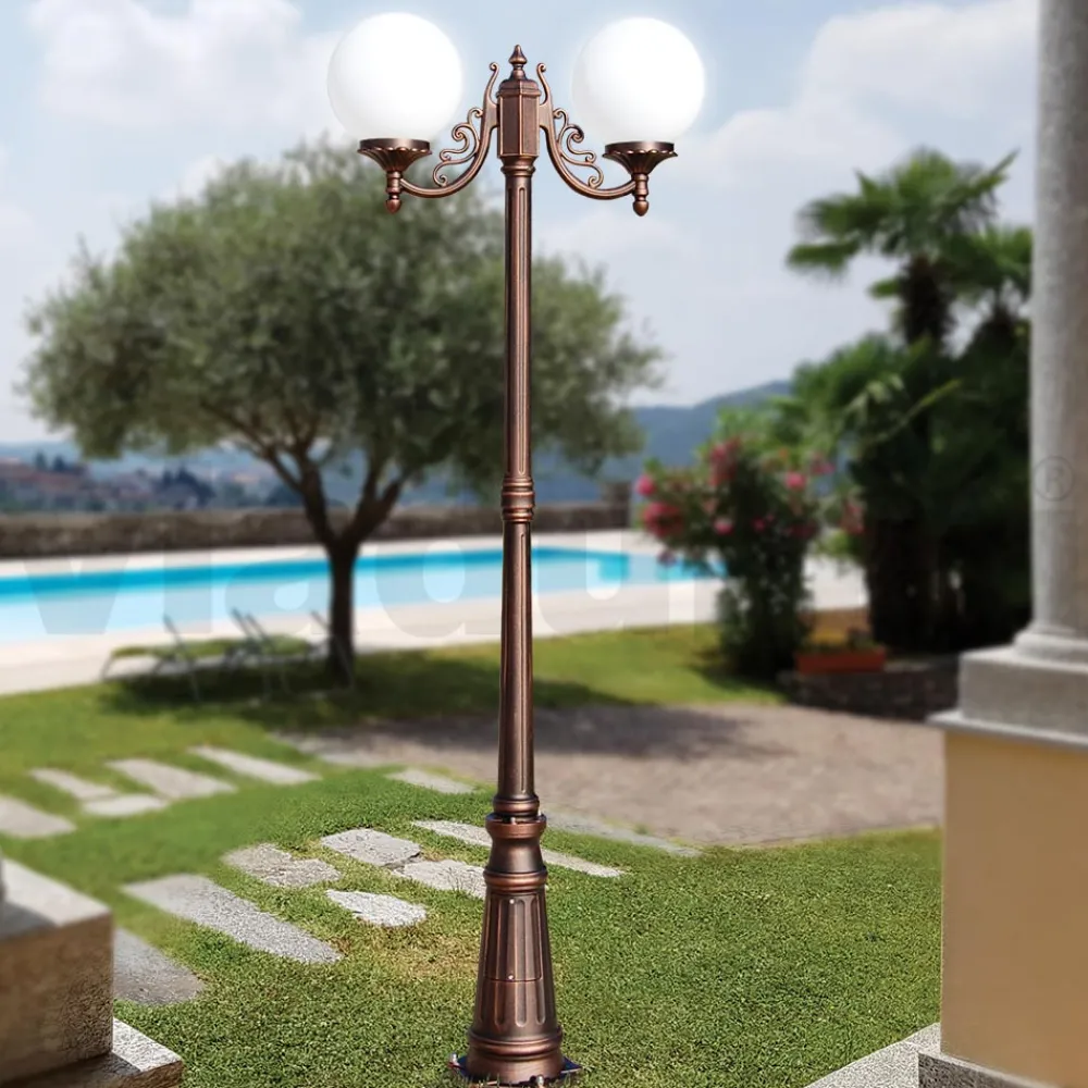 Viadurini Lighting Gartenlampion-200 cm hohe Straßenlaterne aus schwarzem Acryl und Aluminium, hergestellt in Italien - Trovanero