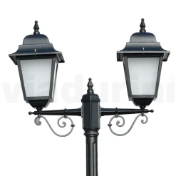 Viadurini Lighting Gartenlampion-219 cm hohe Straßenlaterne aus Anthrazitglas und Aluminium Made in Italy - Scintilla