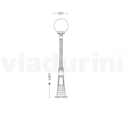 Viadurini Lighting Gartenlampion-145 cm hohe Straßenlaterne aus Acryl und anthrazitfarbenem Aluminium. Hergestellt in Italien - Trovaanthrazit