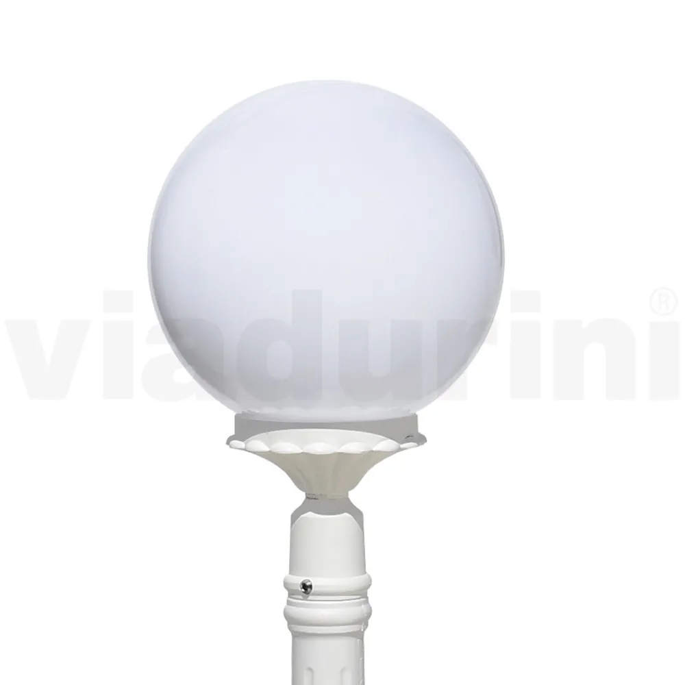 Viadurini Lighting Gartenlampion-145 cm hohe Straßenlaterne aus weißem Acryl und Aluminium, hergestellt in Italien - Trovabianco