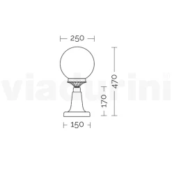 Viadurini Lighting Gartenlampion-47 cm hohe Straßenlaterne aus schwarzem Acryl und Aluminium, hergestellt in Italien - Trovanero