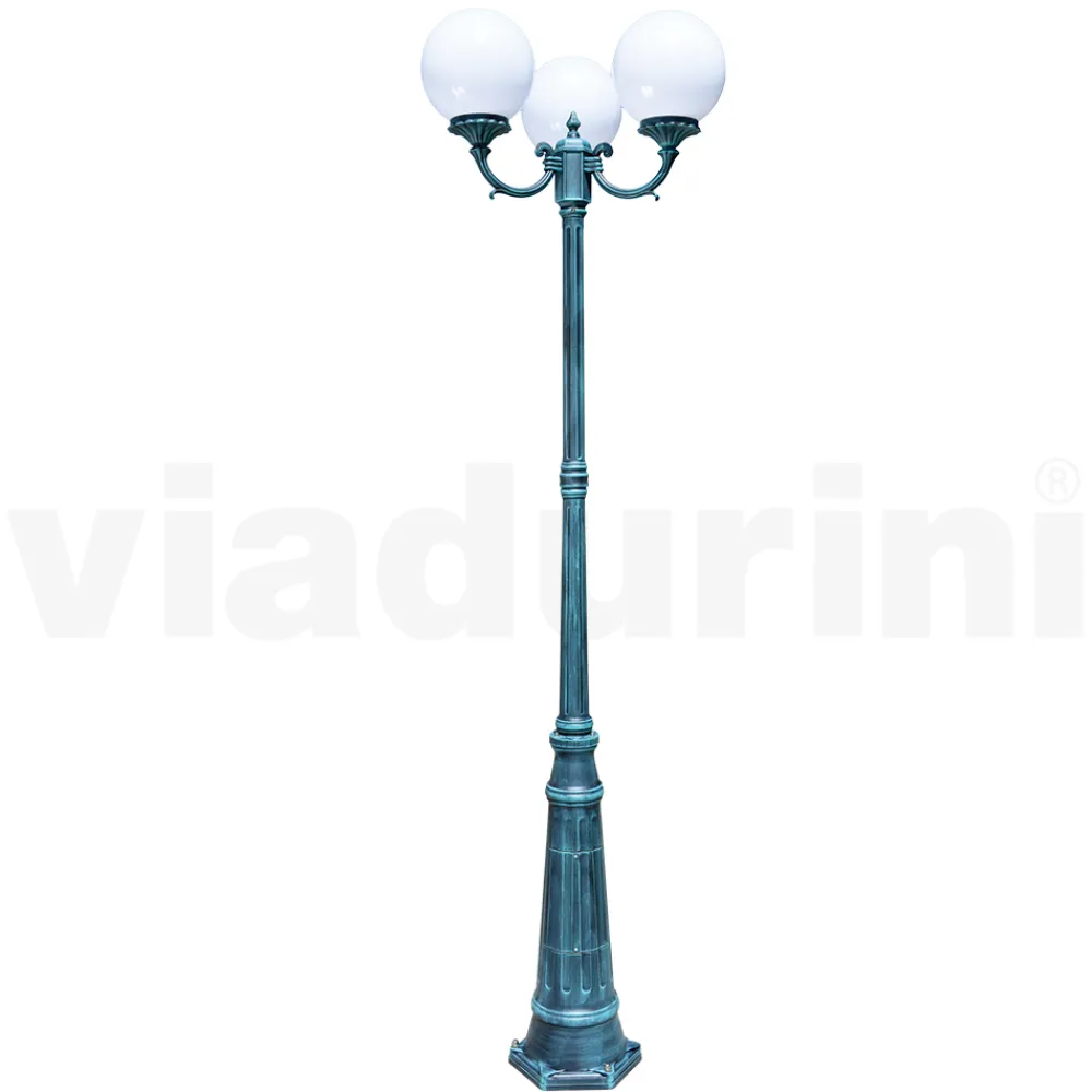 Viadurini Lighting Gartenlampion-242 cm hohe Straßenlaterne aus schwarzem Acryl und Aluminium, hergestellt in Italien - Trovanero