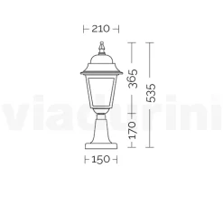 Viadurini Lighting Gartenlampion-53,5 cm hohe Straßenlaterne aus Anthrazitglas und Aluminium Made in Italy - Scintilla