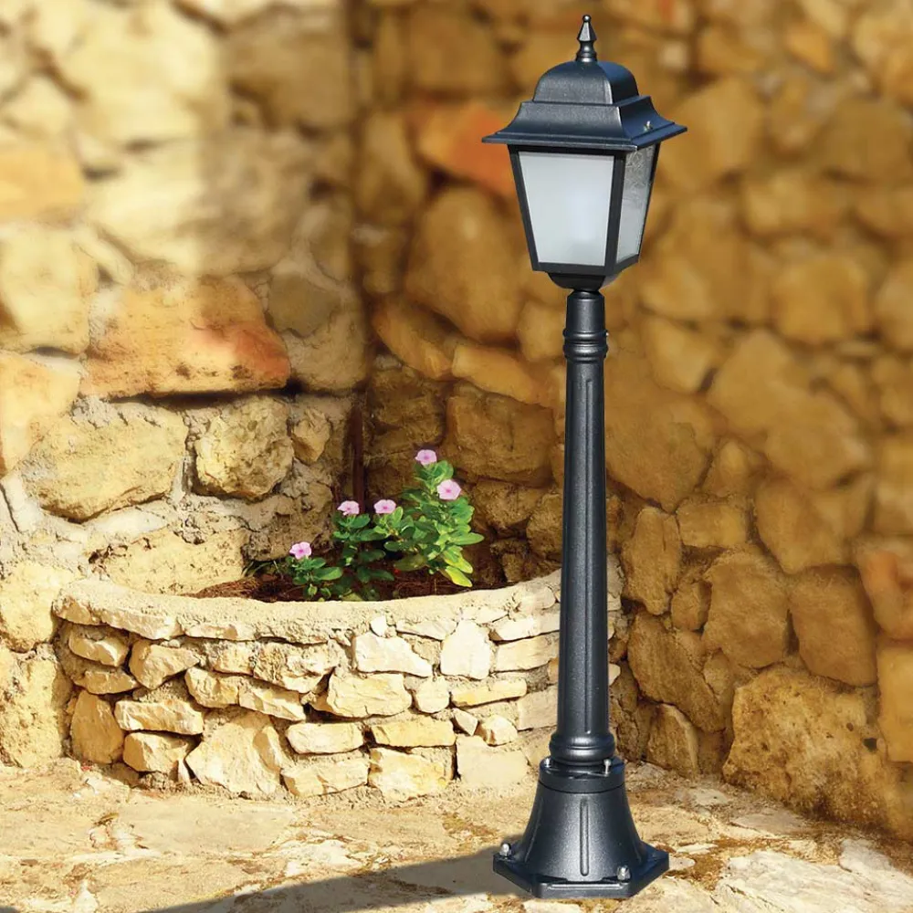 Viadurini Lighting Gartenlampion-116 cm hohe Straßenlaterne aus Anthrazitglas und Aluminium Made in Italy - Scintilla