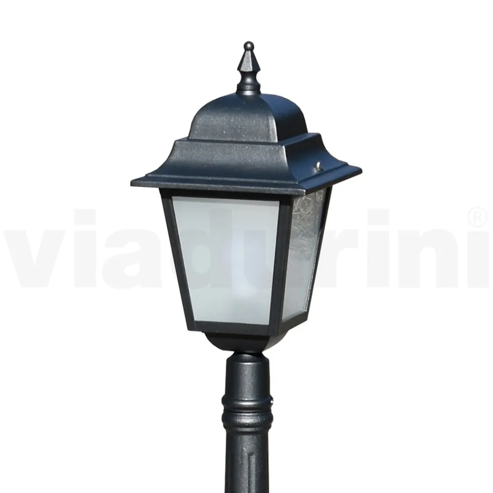 Viadurini Lighting Gartenlampion-116 cm hohe Straßenlaterne aus Anthrazitglas und Aluminium Made in Italy - Scintilla