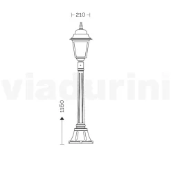 Viadurini Lighting Gartenlampion-116 cm hohe Straßenlaterne aus Anthrazitglas und Aluminium Made in Italy - Scintilla