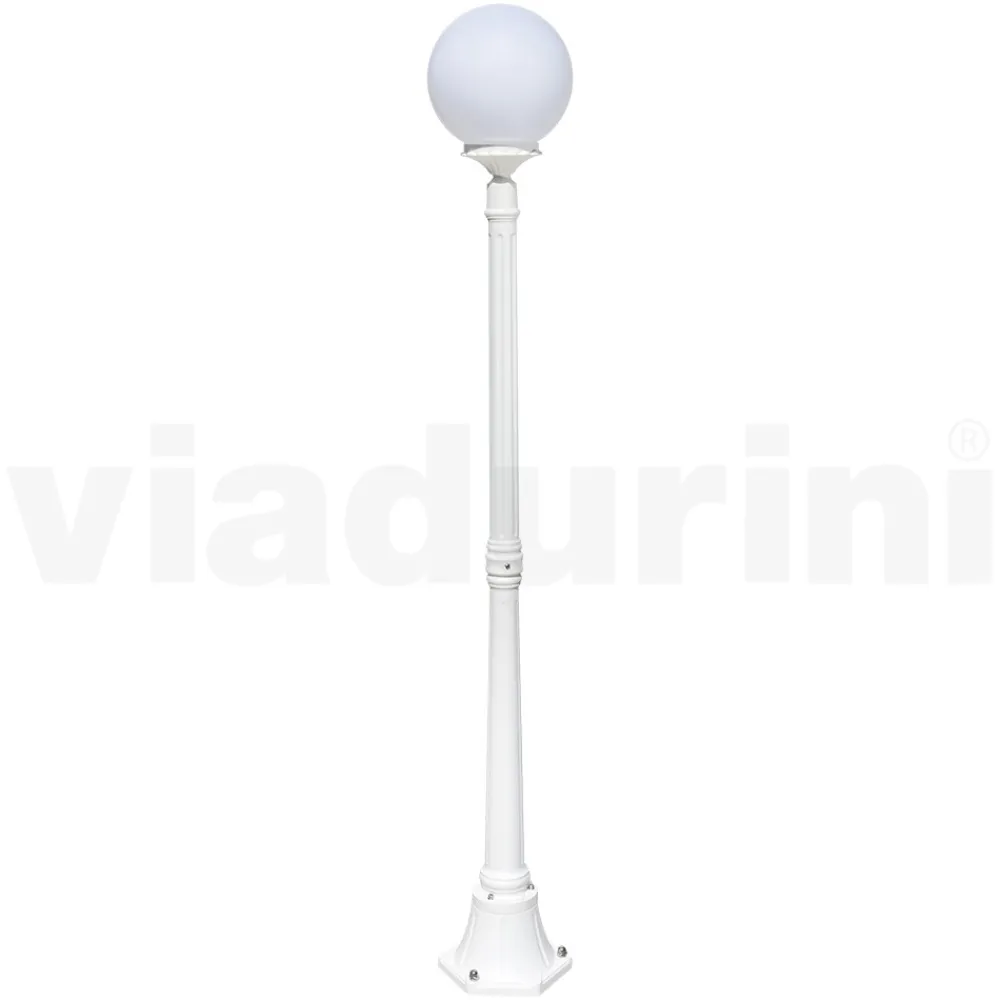 Viadurini Lighting Gartenlampion-172 cm hohe Straßenlaterne aus weißem Acryl und Aluminium, hergestellt in Italien - Trovabianco