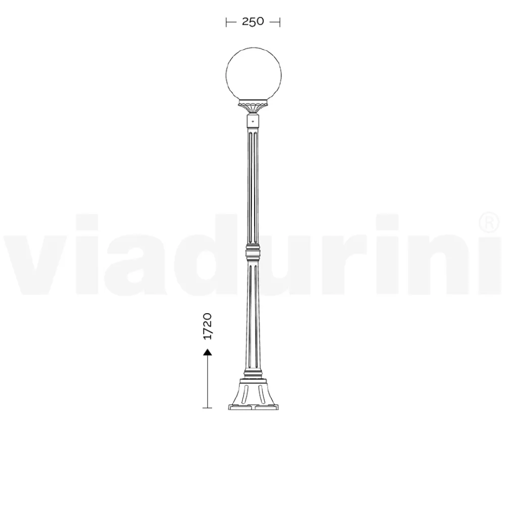 Viadurini Lighting Gartenlampion-172 cm hohe Straßenlaterne aus weißem Acryl und Aluminium, hergestellt in Italien - Trovabianco