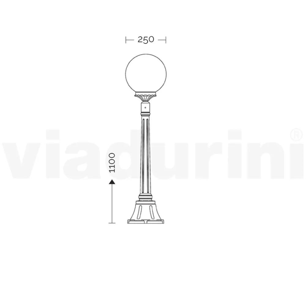 Viadurini Lighting Gartenlampion-110 cm hohe Straßenlaterne aus Acryl und anthrazitfarbenem Aluminium. Hergestellt in Italien - Trovaanthrazit