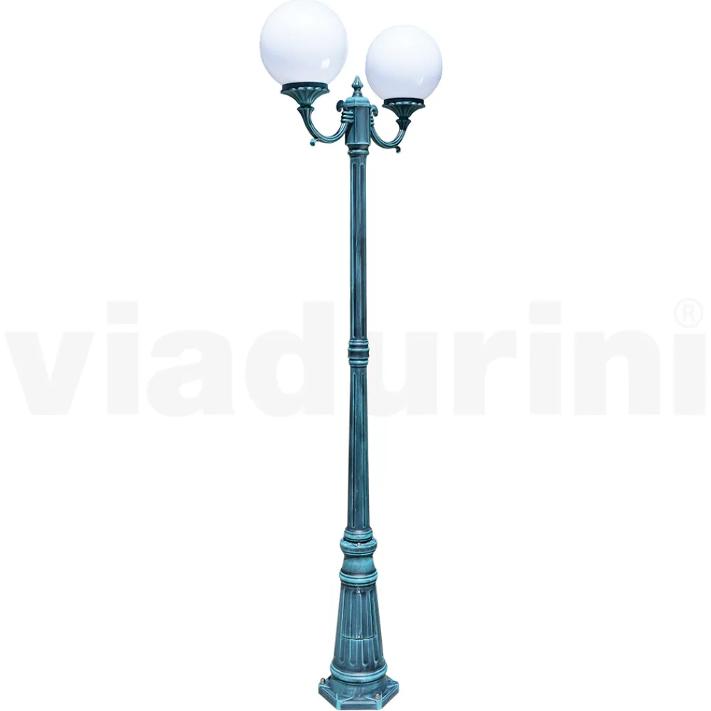 Viadurini Lighting Gartenlampion-212 cm hohe Straßenlaterne aus schwarzem Acryl und Aluminium, hergestellt in Italien - Trovanero