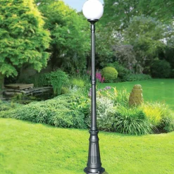 Viadurini Lighting Gartenlampion-208 cm hohe Straßenlaterne aus Acryl und anthrazitfarbenem Aluminium. Hergestellt in Italien - Trovaantracite