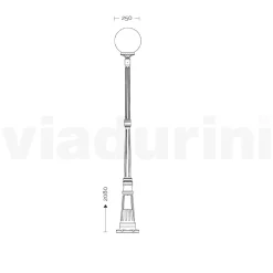 Viadurini Lighting Gartenlampion-208 cm hohe Straßenlaterne aus Acryl und anthrazitfarbenem Aluminium. Hergestellt in Italien - Trovaantracite