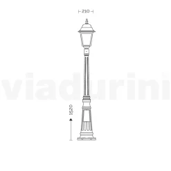 Viadurini Lighting Gartenlampion-152 cm hohe Straßenlaterne aus Anthrazitglas und Aluminium Made in Italy - Scintilla