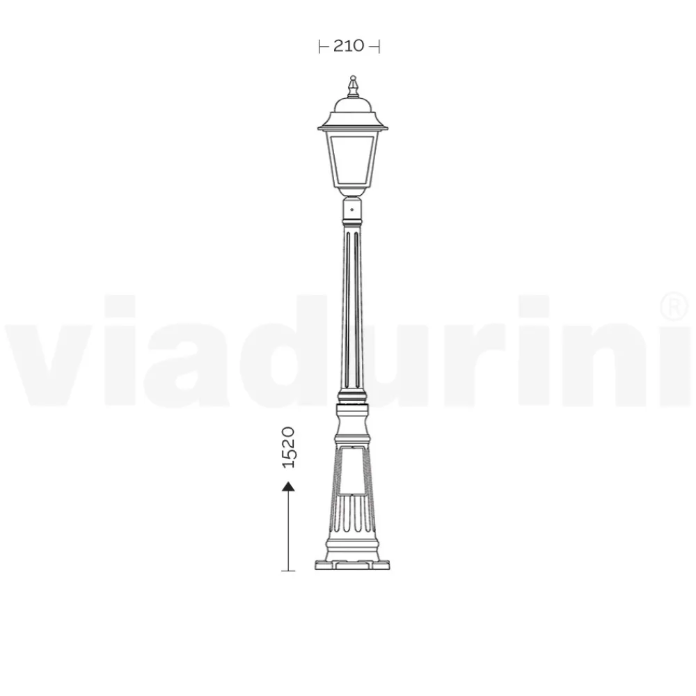 Viadurini Lighting Gartenlampion-152 cm hohe Straßenlaterne aus Anthrazitglas und Aluminium Made in Italy - Scintilla