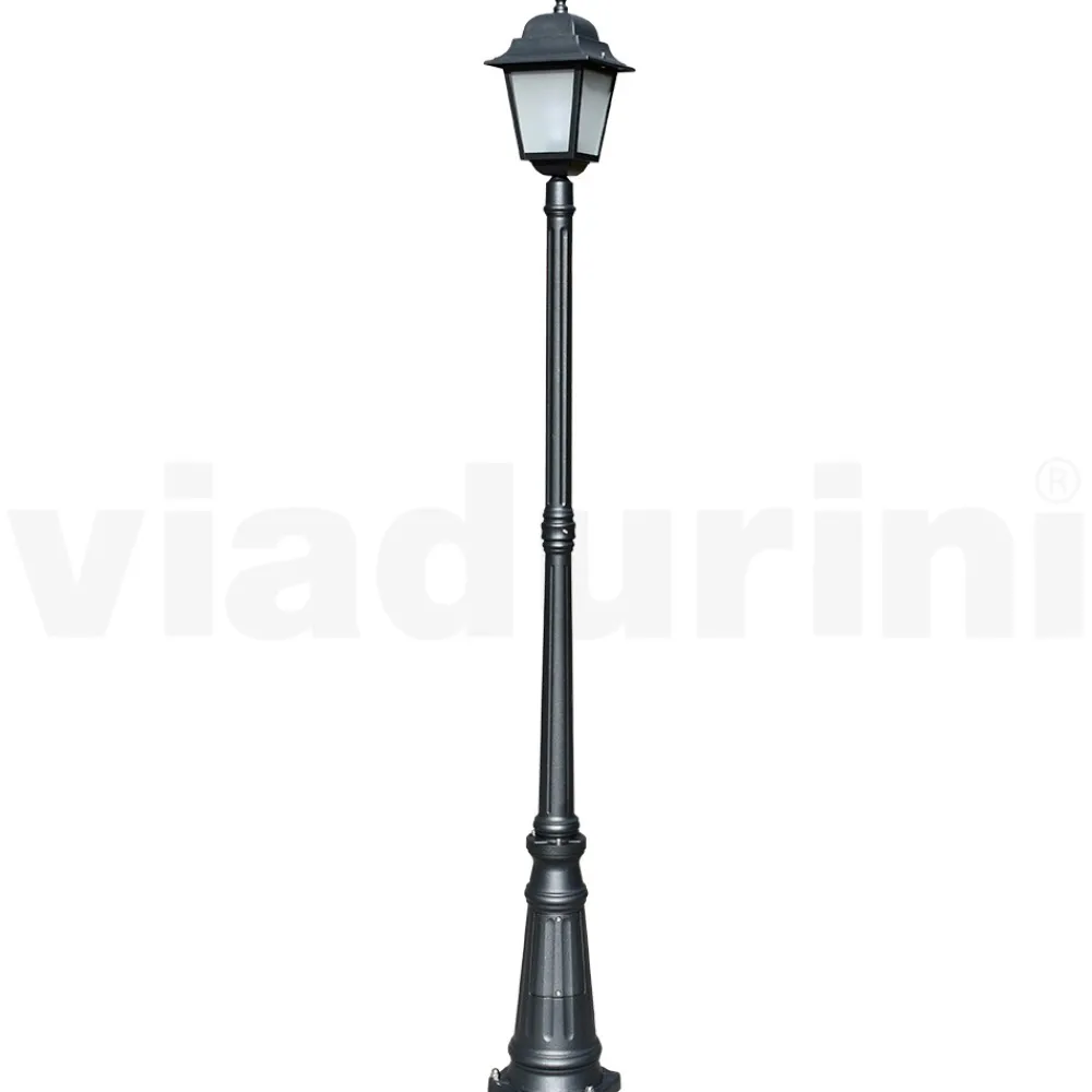 Viadurini Lighting Gartenlampion-214 cm hohe Straßenlaterne aus Anthrazitglas und Aluminium Made in Italy - Scintilla