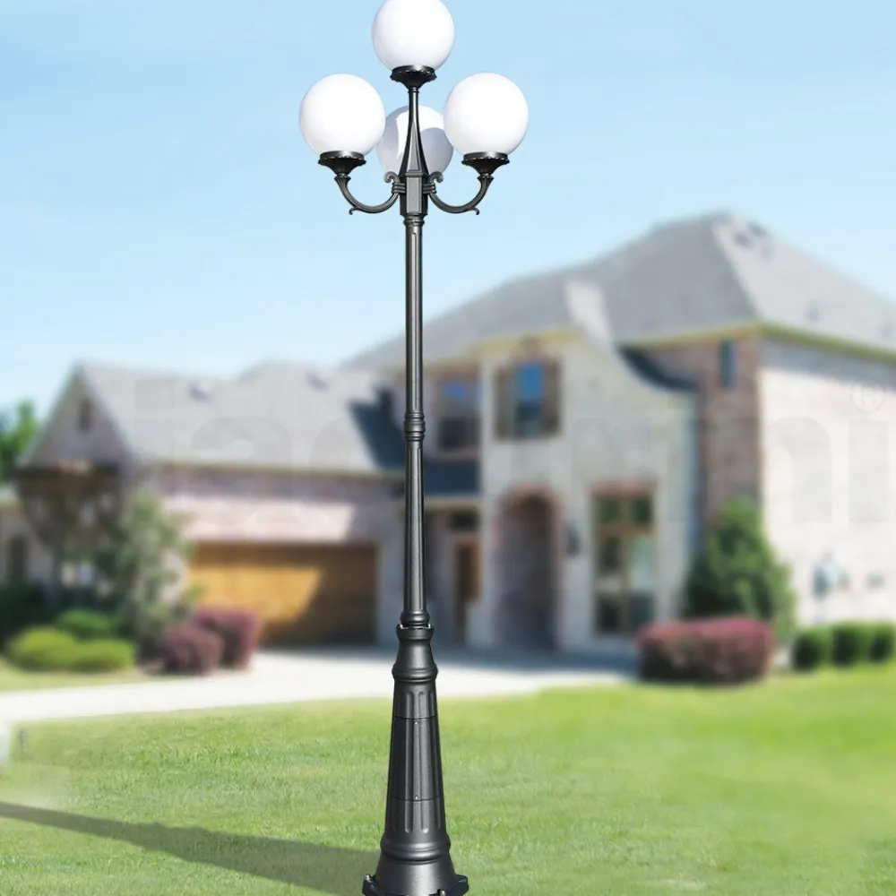 Viadurini Lighting Gartenlampion-270 cm hohe Straßenlaterne aus Acryl und anthrazitfarbenem Aluminium. Hergestellt in Italien - Trovaantracite